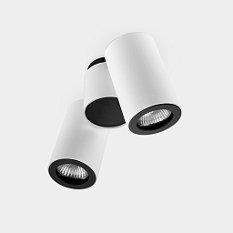 15-0074-14-05 Leds C4 Pipe двойной потолочный светильник с двумя цилиндрическими плафонами белого цвета