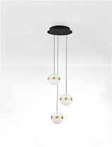 Triac Dimmable Matt Black Aluminium Brass Gold Steel, Alabaster Glass & Clear Acrylic LED 27Watt 220-240Volt 1194Lm IP20 3000K D:25 H:160 cm