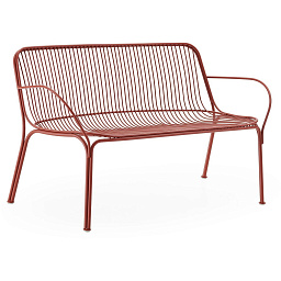 06193RU Kartell Hiray уличный диван с металлической решетчатой спинкой цвета ржавчины