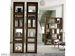 Fancy Двусторонний книжный шкаф из орехового дерева Porada