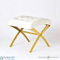 Scarlet Stool-Brass w/White Leather Global Views стул