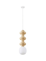 Yellow Ceramic & Opal Glass Matt White Metal Base LED E14 1x5Watt 220-240Volt IP20 Bulb Excluded D:18 H:240 cm