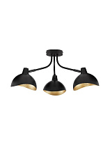 Matt Black & Gold Metal LED E14 3x5 Watt 100-240 Volt IP20 Bulb Excluded D: 15 H: 12 cm