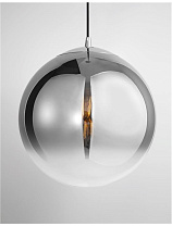 Gradient Smokey Glass Chrome Aluminium LED E27 1x12 Watt 100-240 Volt IP20 Bulb Excluded D: 30 H: 120 cm