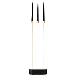 501419000081 AYTM GRASIL Напольный подсвечник на мраморном основании с золотыми деталями
