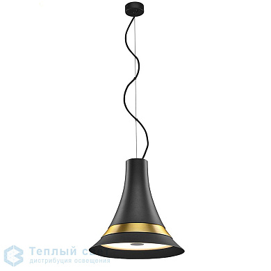 подвесной светильник черного цвета с матовым плафоном в виде колокола