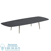 ВЫСОКИЙ СТОЛ STYLETTO 300X120CM, АЛЮМИНИЕВЫЕ НОЖКИ, ПЕСОЧНАЯ КЕРАМИКА, СТОЛ NERO MARQUINA Royal Botania