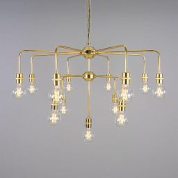 MLF328 Mullan Lighting Pisa трёхъярусная люстра без плафонов на латунном каркасе с тринадцатью лампами