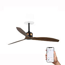 Faro Barcelona COPPER FAN RECESSED M вентилятор встраиваемый чёрный/орех Ø1280 3 лопасти 33451R
