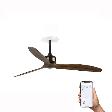 Faro Barcelona COPPER FAN RECESSED M вентилятор встраиваемый чёрный/орех Ø1280 3 лопасти 33451R