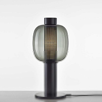BONBORI - lampe de table/Verre gris fumé et pied noir - CGC516 - CCS846