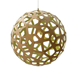 172 David Trubridge Coral Подвесной светильник в форме шара из фанеры цвета лайм