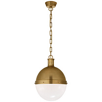 Hicks Large Pendant полированная старая латунь с белым стеклом