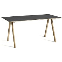 CPH 10 Desk, столешница черный линолеум / каркас дуб, лак на водной основе