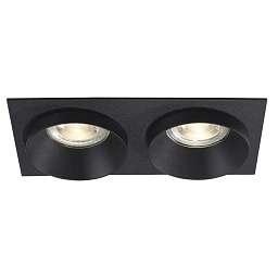 CLT 044C2 BL-BL Crystal Lux Clt 044 двойной встраиваемый потолочный светильник с двумя модулями в чёрном корпусе
