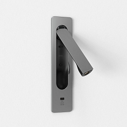 Настенный светильник для чтения с USB-C, поворотный, полированный хром