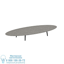 STYLETTO НИЗКИЙ СТОЛ ДЛЯ ГОСТИНОЙ 320X140CM АЛЮМИНИЕВЫЕ НОЖКИ АНТРАЦИТОВАЯ КЕРАМИЧЕСКАЯ СТОЛЕШНИЦА CEPPO DOLOMITICA Royal Botania