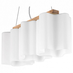 802135 Lightstar Nubi legno подвесной светильник с плафоном из белого стекла и золотистыми элементами