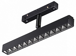 358610 Novotech Flum 23mm магнитный трековый светильник линейного типа черного цвета для системы 48V