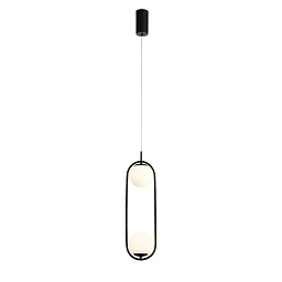 SL395.403.02 ST-Luce Donolo подвесной светильник с вертикальной рамой и двумя шаровыми плафонами