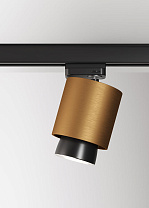трековый светильник цилиндрической формы бронзового цвета для трехфазного трека Eutrac