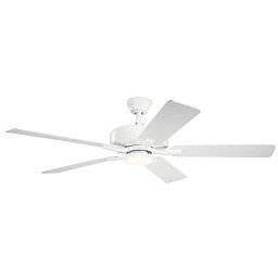 330019MWH Kichler Basics pro designer люстра-вентилятор белого цвета с пятью лопастями