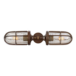 MLWL003 Mullan Lighting Clayton настенный двойной уличный светильник с продолговатым стеклянным плафоном и защитной клеткой