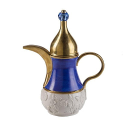 0007694-548 Villari Ramz кофейник сапфирового цвета с золотыми элементами
