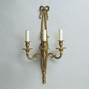 WA0070.BR.SE Classical Ribbon Wall Light, Brass, 3 Arms