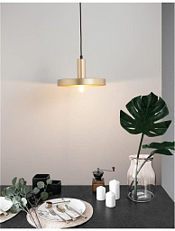 9417050 Nova Luce Garni подвесной светильник с дисковым плафоном и акцентом из матового металла
