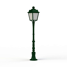 150030067 Roger Pradier Place Des Vosges Evolution садовый фонарь на стойке с куполообразным плафоном зелёного цвета