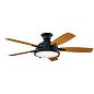 52" Hatteras Bay Fan Distressed Black люстра-вентилятор 310018DBK Kichler — фото 5