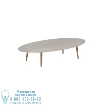 ВЫСОКИЙ СТОЛ STYLETTO LOUNGE 250X130CM НОГИ ТИКА КЕРАМИЧЕСКАЯ СТОЛЕШНИЦА CEMENTO LUMINOSO Royal Botania