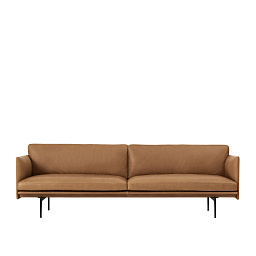 OU3SRA10101 Muuto Outline диван трехместный кожаный коньячного цвета