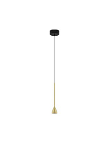 Triac Dimmable Black & Brass Gold Aluminium LED 6 Watt 220-240 Volt 262Lm 3000K IP20 D: 6 H: 144 cm