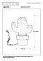 13513/01/33 Lucide Cactus настольная лампа в виде зелёного кактуса с мягким рассеянным светом — фото 1