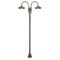 LAMPIONE 2 LUCI OTTONE BRU-ANT V. OPALE