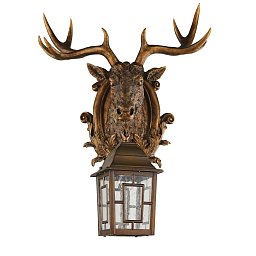 Уличный настенный светильник Favourite Hunt 2078-1W — крупный коричневый уличный фонарь с фигурой животного высотой 690 мм