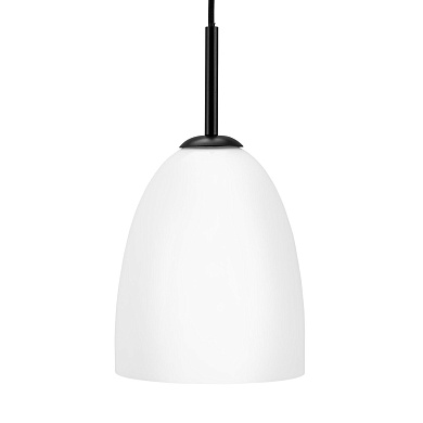 подвесной светильник с вытянутым овальным плафоном белого цвета