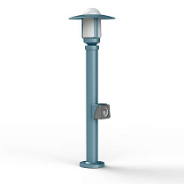 Newpark N° 5; Frosted glass E27 105W Plug; Blue