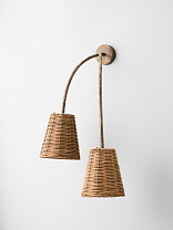 Huck Wall Light shown with 6 Empire in Wicker (Right version)