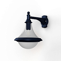 Dallas N° 4; Smoked polycarbonate E27 75W; Steel blue