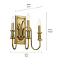 Karthe 3 Light Wall Sconce Natural Brass настенный светильник 52473NBR Kichler — фото 11