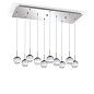 HL 6-1662/10 nickel/499 Rectangular pendant lamp BALL, nickel, with silver textile cable and clear line-cut crystal glass Orion — фото 3