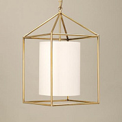 CL0273.BR.SE Ladbroke Lantern, Small, Brass, includes Lily Linen Shade