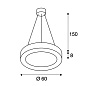 133841 SLV MEDO 60 RING светильник подвесной диммируемый 35W, 3000К, белый