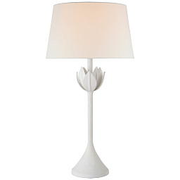 EU-JN3002 Visual Comfort Alberto настольная лампа с текстильным абажуром и фигурным основанием в виде цветочной чаши