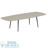 СТАНДАРТНЫЙ ОБЕДЕННЫЙ СТОЛ STYLETTO 300X120CM, АЛЮМИНИЕВЫЕ НОЖКИ, АНТРАЦИТОВАЯ КЕРАМИЧЕСКАЯ СТОЛЕШНЯЯ ЖЕМЧУЖНО-СЕРЫЙ Royal Botania
