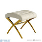 Scarlet Stool-Brass w/White Leather Global Views стул