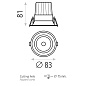 ACB Iluminacion Kidal 3771/8 Встраиваемый Текстурированный Белый, LED COB 1x7W 4000K 600lm, IP44, Встроенный LED